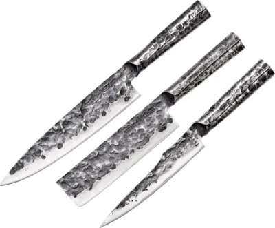 Image de SAMURA Meteora 3 Set de couteaux de cuisine Universel 175 mm Nakiri 171 mm Chef's 209 mm AUS-10 HRC 59