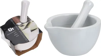 Produktbild von Porzellanmörser zum Zerkleinern von Gewürzen, Kräutern und Nüssen