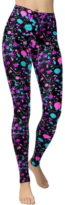 Produktbild von Damen Leggings Casual Sport Elastisch Klassisch Gemustert Schwarz XL