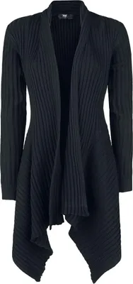 Produktbild von Black Premium by EMP Damen schwarzer Strick-Cardigan mit Schalkragen L
