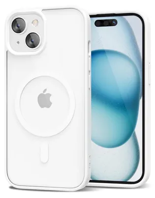 Produktbild von Magnetisch Hülle für iPhone 15 Plus/iPhone 14 Plus, Kompatibel mit MagSafe, Transparent Acryl Stoßfeste Handyhülle Weiß