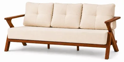 Obrázek produktu pro Sada zahradního nábytku: 3-místná pohovka, křeslo, béžové polštáře, moderní, elegantní