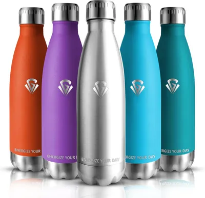 Produktbild von Sportflasche Edelstahl, doppelwandig, 500 ml, vakuumisoliert, für Fitness