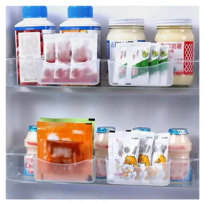 Produktbild von Stapelbare Aufbewahrungsboxen für den Kühlschrank, 6 Stück mit Deckel für Gefrierschrank und Gewürzbeutel zur Küchenorganisation