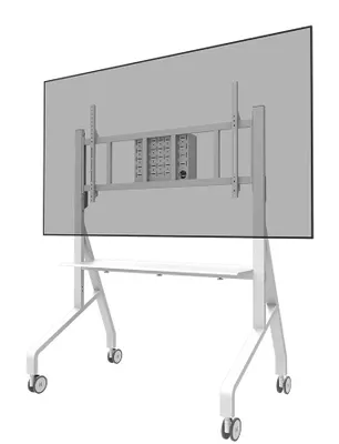 Produktbild von Neomounts FL50-575WH1 - Wagen - robust - für Displayständer - Bodenständer - verriegelbar - Stahl - weiß - Bildschirmgröße: 165.1-292.1 cm (65"-115")