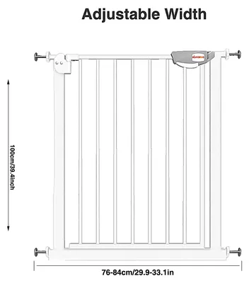 Produktbild von Babygitter für Türen und Treppen, Höhe 100 cm, Automatischer Verschluss