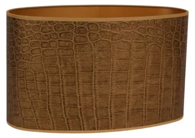 Zdjęcie produktu dla Abażur 40 cm - wzór krokodyli - kolor złoty - materiał: tkanina