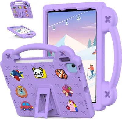 Produktbild von Schutzhülle für iPad 2025 11th Gen 11-Zoll (A16) Niedliche Hülle für Kinder, Stoßfest mit Griff Ständer Lila