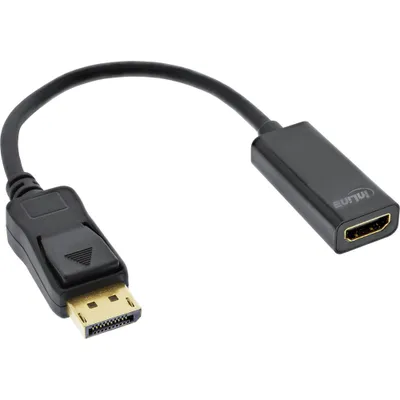 Produktbild von InLine DisplayPort zu HDMI Adapterkabel mit Audio, DisplayPort Stecker auf HDMI, 0,15 m, DisplayPort, HDMI Typ A (Standard), Stecker, Buchse, Gerade