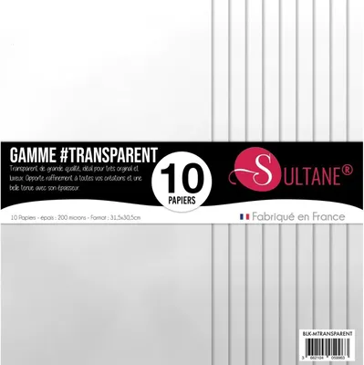 Immagine prodotto di 10 carte trasparenti per goffratura - 200 g/m2, H: 30,5 cm
