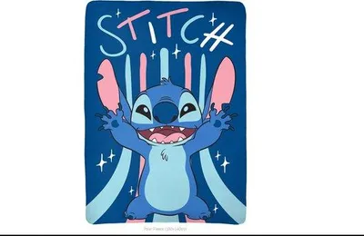 Imagen del producto de Manta Unyqoos® Lilo & Stitch, de forro polar, diseño escocés azul, 100 x 140 cm