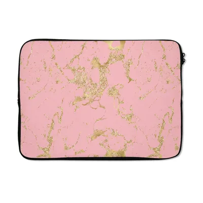 Produktbild von MuchoWow® Laptop Hülle 13 Zoll Gold - Glitzer - Marmor - Rosa Laptoptasche - Laptophülle - Sleeve - Rundumschutz