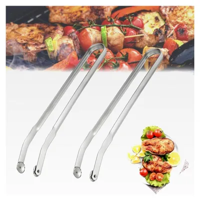 Produktbild von Grillzange mit langem Griff - BBQ Wurstdreher und Grillwurst-Wendezange mit Rollen - Gebogen für optimales Grillen