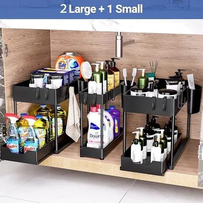 Produktbild von Unterbecken-Organizer, multifunktional, 40x22x33cm, Edelstahl