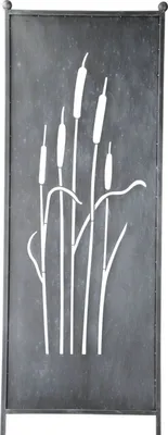 Produktbild von Stele Metall grau Sichtschutz "Schilfkolben" Windschutz Dekowand B64cm H205cm