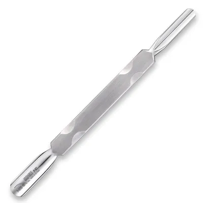Produktbild von Nagelhautschieber P-07 aus INOX Edelstahl mit zwei muldenförmigen Spitzen 13,7 cm 6 & 10 mm Klingenbreite