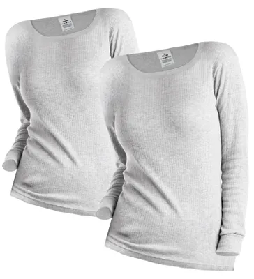 Produktbild von OCERA 2X Thermo Unterhemd für Damen aus Baumwolle - hellgrau - L