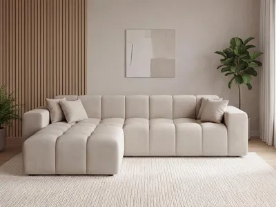 Produktbild von GrainGold Ecksofa L-Form Loopo Links - Moderne Ecksofa, Wohnzimmer Sofa - Eckcouch Beige (Komodo 11)