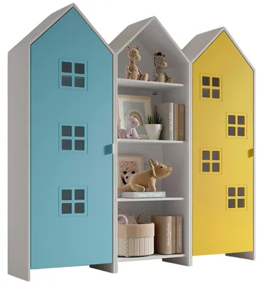 Produktbild von VIPACK - CASAMI BRUGES Set 3-tlg. best. aus: Regalschrank, Schrank 1-trg. mit Front in Blau u. gelb