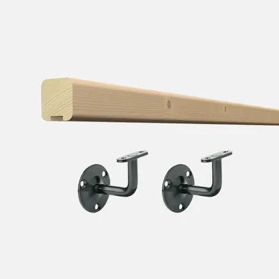 Immagine prodotto di Claro - Set di corrimano in legno per parete + staffe di montaggio