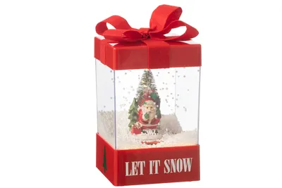 Produktbild von J-Line Schneekugel Geschenkdose Led Weihnachtsmann Resin