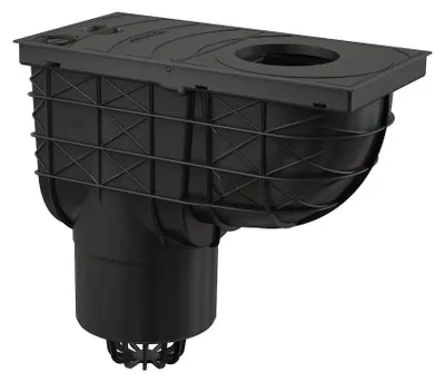 Obrázok produktu pre Odvodňovacia šachta DN125 – čierna, s priechodkou 80-125 mm