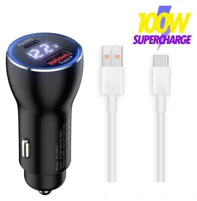 Produktbild von 100W 80W 66W HONOR SUPERCHARGE CHARGE Autoladegerät USB C Ladekabel Dual Usb C Zigarettenanzüpnder Kfz-Schnellladegerät Adapter für Honor Magic6 6Pro
