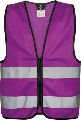 Produktbild von Korntex KWRX | Kinder Safety Vest for Kids with Zipper EN1150 - Farbe: Violett - Größe: XS (3-6 Jahre)