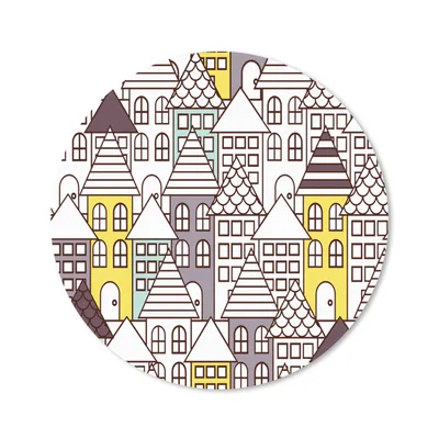 Produktbild von MuchoWow® Mauspad Mousepad Muster - Haus - Skyline 20x20 cm - Mousepads - Maus Mat - Pad - Mausunterlage - Schreibtischmatte