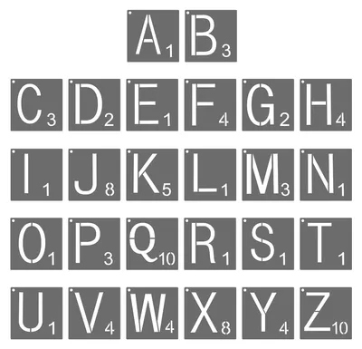 Kunststoff-Buchstabenschablonen, 26 Stück, wiederverwendbar, 10x10 cm