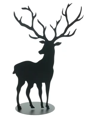 Produktbild von FRANK FLECHTWAREN Figur Hirsch, Metall, Mattschwarz Maße: Höhe 72 cm, einfache Selbstmontage
