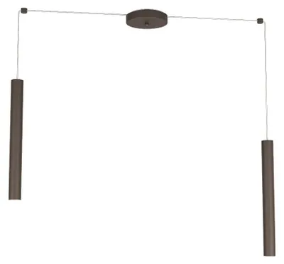 Zdjęcie produktu dla Nowoczesna lampa wisząca Round Tube Metal Brown 2 światła Gu10