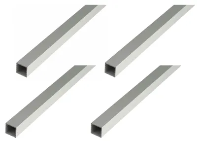 Zdjęcie produktu dla Alberts 4 x rura kwadratowa, aluminium, 10 x 10 x 1 mm, długość 2 m, anodowana na srebrno