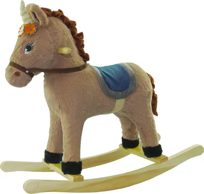 Produktbild von Einhorn-Schaukel mit Effekten, braun, 74 x 28 x 65 cm