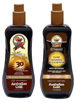 Produktbild von Australian Gold SPF 30 Spray Gel Bronzer 237ml + Australian Gold Accelerator Spray Gel 237ml