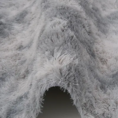 Produktbild von Fluffy Shaggy Teppich Rund – Hochflor weich & flauschig, Größe:120 cm Rund, Farbe:Grau