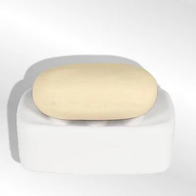 Immagine prodotto di Vaso in pietra bianco opaco 11x11x3 cm per decorazioni da bagno