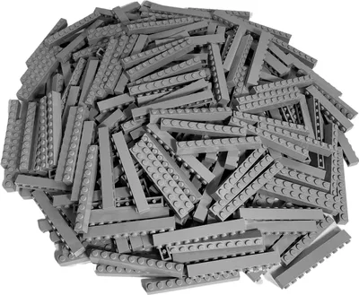A pile of gray LEGO bricks.
