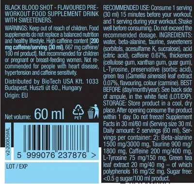 Produktbild von BioTech Black Blood Shot 20x60ml