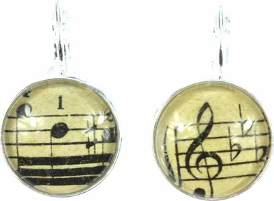 Produktbild von Noten und Violinschlüssel Ohrringe Cabochon Miniblings Beethoven Partitur 16mm