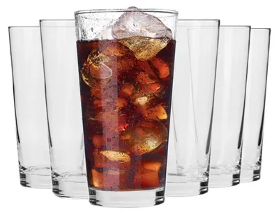 Immagine prodotto di Bicchieri da long drink - 380 ml - Set da 6 - Vetro trasparente - Lavabili in lavastoviglie