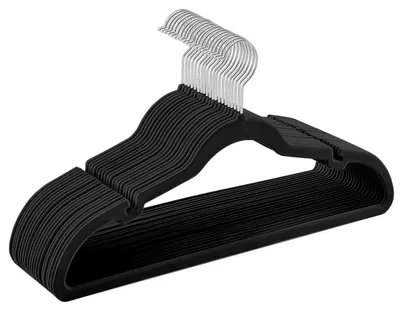 20er-Set Flügelhänger, rutschfest, platzsparend, 43 cm, schwarz