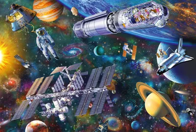Produktbild von Schmidt Kinderpuzzle Weltraumspaß - Lernspielzeug 100 Teile