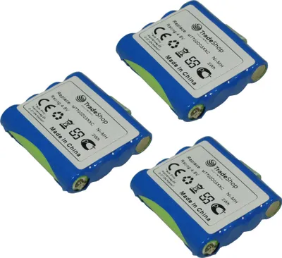 Produktbild von 3x Trade-Shop Premium Ni-MH Akku 4,8V 600mAh für DeTeWe Outdoor PMR 8000, Simvalley WT-100, Switel WT237, Oricom ersetzt MT700D03XXC LH060-3A44C4BT Simvalley PX-1755, PX-1761, PX-1754-919, PX-175-675