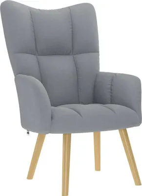 Produktbild von vidaXL Relaxsessel mit Hocker Hellgrau Stoff
