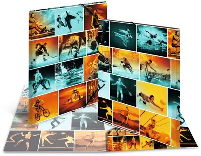 Produktbild von HERMA Sammelmappe A3 PP Sports, A4, Polypropylen (PP), Mehrfarbig, Gummiband, 335 mm, 440 mm