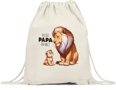 Produktbild von Bester Papa der Welt Löwen Papa Turnbeutel - Vater Stolz Geschenk Vatertag