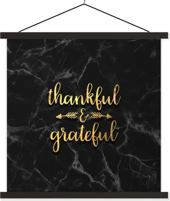Produktbild von MuchoWow® Textilposter Zitat - Sprichwörter - Gold - Marmor 60x60 cm mit schwarzem Rahmen - Posteraufhänger