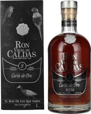 Produktbild von Ron Viejo de Caldas 8 Años Carta de Oro 40% Vol. 0,7l in Geschenkbox