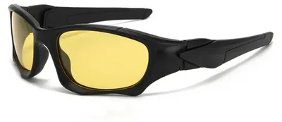 Schwarze Nachtfahr-Sportbrille